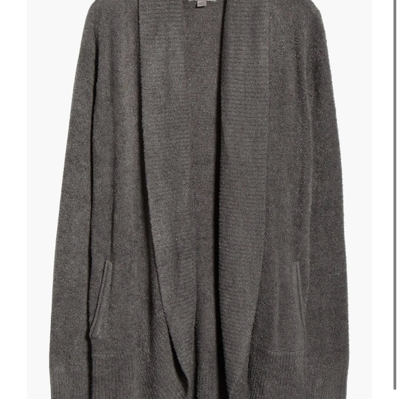 Barefoot Dreams Sweaters - Barefoot Dreams Charcoal Open Cardigan Medium